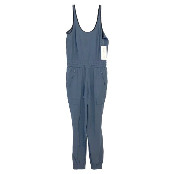 Athleta Unbound Women Blue Jumpsuit NWT Sleeveless Tie Waist Size XS Gorpcore - Picture 3 of 10